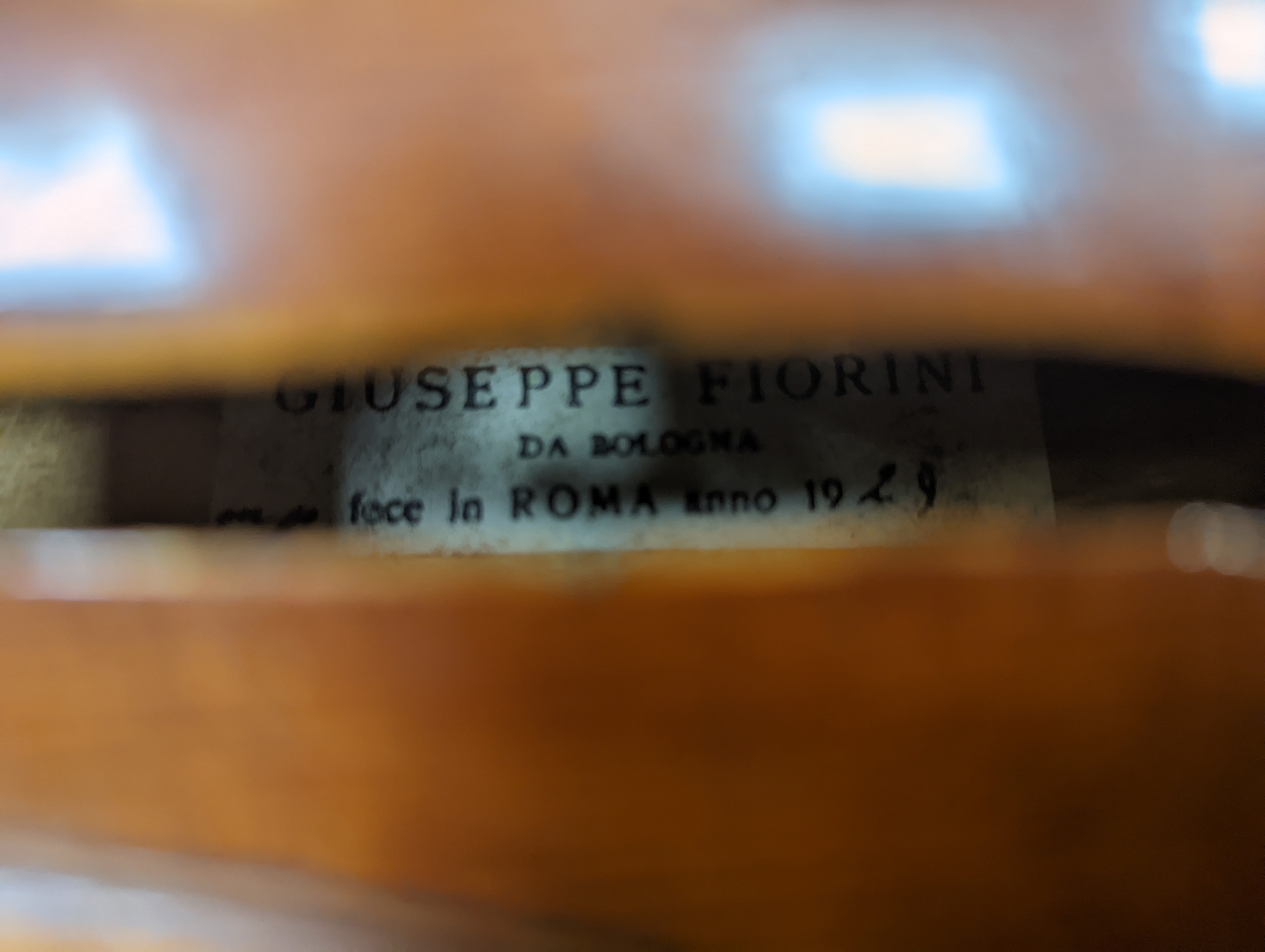 A Giuseppe Fiorini violin, with label